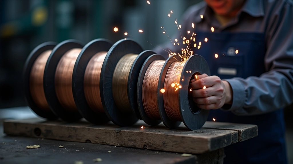 MIG wire spool selection guide showing different wire diameters and specifications